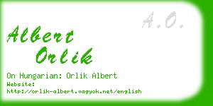 albert orlik business card